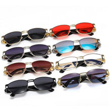 Load image into Gallery viewer, D&amp;T 2023 Square Oval Sunglasses Women Men Trend  Alloy Cool Carving Logo Frame PC Gradient Lens Brand Designer