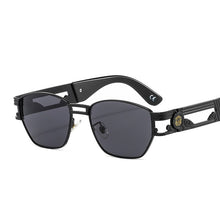 Load image into Gallery viewer, D&amp;T 2023 Square Oval Sunglasses Women Men Trend  Alloy Cool Carving Logo Frame PC Gradient Lens Brand Designer