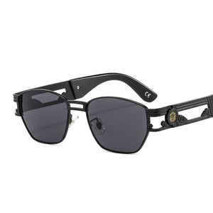 D&T 2023 Square Oval Sunglasses Women Men Trend  Alloy Cool Carving Logo Frame PC Gradient Lens Brand Designer