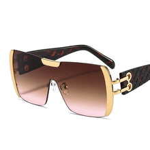 Load image into Gallery viewer, D&amp;T 2023 Sunglasses Women Men Brand Designer Gradients Lens Alloy PC Frame  Selling Quality Square Leopard