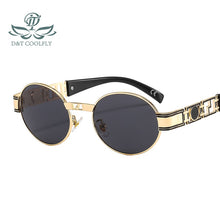 Carica l&#39;immagine nel visualizzatore di Gallery, D&amp;T 2023 Round Sunglasses Women Men  Brand Designer Trend Gradients Alloy Frame Carved Decoration Sun Glasses