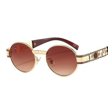 Carica l&#39;immagine nel visualizzatore di Gallery, D&amp;T 2023 Round Sunglasses Women Men  Brand Designer Trend Gradients Alloy Frame Carved Decoration Sun Glasses