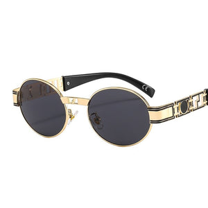 D&T 2023 Round Sunglasses Women Men  Brand Designer Trend Gradients Alloy Frame Carved Decoration Sun Glasses