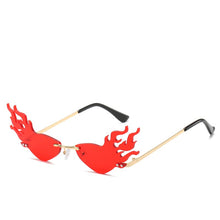 Load image into Gallery viewer, D&amp;T Fire Wave Flame Sunglasses Women Rimless Sun Glasses Eyewear  Trending Wide Side Party Sunglasses Streetwear