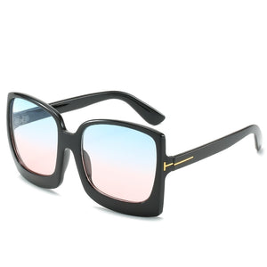 New Fashion Oversized Women Sunglasses Brand Designer Plastic Female Big Frame Gradient Sun Glasses UV400 gafas de sol mujer