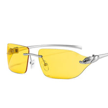 Load image into Gallery viewer, D&amp;T Rimless Small Square Leopard Leg Sunglasses For Women Men  Brand Designer Gradient Sun Glasses Men Alloy Uv400