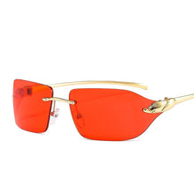 Load image into Gallery viewer, D&amp;T Rimless Small Square Leopard Leg Sunglasses For Women Men  Brand Designer Gradient Sun Glasses Men Alloy Uv400