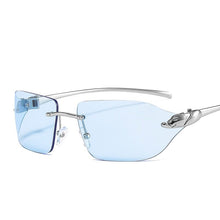Load image into Gallery viewer, D&amp;T Rimless Small Square Leopard Leg Sunglasses For Women Men  Brand Designer Gradient Sun Glasses Men Alloy Uv400