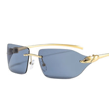 Load image into Gallery viewer, D&amp;T Rimless Small Square Leopard Leg Sunglasses For Women Men  Brand Designer Gradient Sun Glasses Men Alloy Uv400