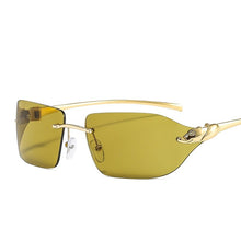 Load image into Gallery viewer, D&amp;T Rimless Small Square Leopard Leg Sunglasses For Women Men  Brand Designer Gradient Sun Glasses Men Alloy Uv400