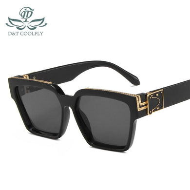 D&T 2023 Cat Eye Sunglasses Women Men Cool PC Color Lens Metal Logo PC Frame Leopard Brand Designer Sunglasses UV400