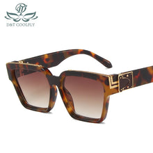 Load image into Gallery viewer, D&amp;T 2023 Cat Eye Sunglasses Women Men Cool PC Color Lens Metal Logo PC Frame Leopard Brand Designer Sunglasses UV400