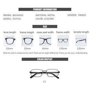 D17141  Men metal  Glasses Frame Male Square Eye Myopia Prescription Eyeglasses