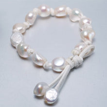 Carica l'immagine nel visualizzatore di Gallery, 2018 Trendy 9-10mm Baroque Pearl Bracelet Adjustable Christmas gift For Lady