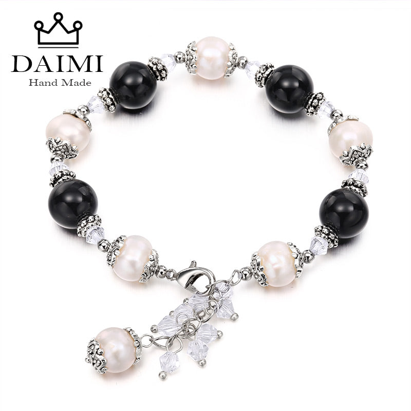 2018 Trendy Natural Pearl Bracelets Adjustable For Lady Summer Style Colorful Stone Jewelry Tassel Christmas Bracelet