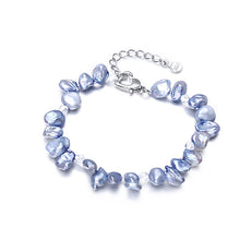 Carica l'immagine nel visualizzatore di Gallery, Bracciale con perle barocche da 7-8 mm. Bracciale con perle naturali. Bracciale con perle Keshi Biwa 