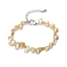 Carica l'immagine nel visualizzatore di Gallery, Bracciale con perle barocche da 7-8 mm. Bracciale con perle naturali. Bracciale con perle Keshi Biwa 