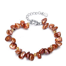 Carica l'immagine nel visualizzatore di Gallery, Bracciale con perle barocche da 7-8 mm. Bracciale con perle naturali. Bracciale con perle Keshi Biwa 