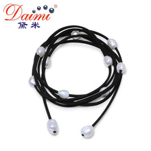 Carica l'immagine nel visualizzatore di Gallery, Bracciale in pelle di perle barocche da 9-10 mm, braccialetto di perle, gioielli da spiaggia estivi in ​​stile casual, il fai-da-te può essere lungo 