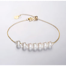 Load image into Gallery viewer, Gypsophila Bracelet 4.5-5mm Round Pearl Bracelet 18K Gold Design Bracelet