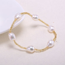 Load image into Gallery viewer, Pearl Bracelet 9-10mm Natural Baroque Pearl Jewelry Gift For Women Party Fine Jewelry