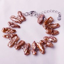 Carica l'immagine nel visualizzatore di Gallery, Bracciale con perle di denti e cristalli Bracciale con perle grigie/verdi/marroni Regola la chiusura Prezzo all'ingrosso 