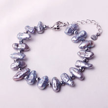 Carica l'immagine nel visualizzatore di Gallery, Bracciale con perle di denti e cristalli Bracciale con perle grigie/verdi/marroni Regola la chiusura Prezzo all'ingrosso 