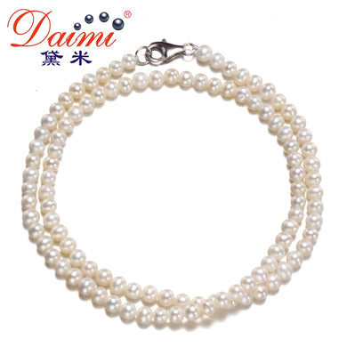 [DAIMI] Collana di perle vere colorate bianche/rosa/viola Gioielli semplici Bel regalo per ragazza CHA-CHA 