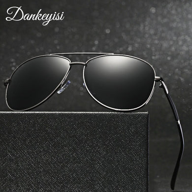 DANKEYISI Vintage Male Sunglasses Men Polarized Pilot Metal Frame Hd Sunglasses Glasses Drving Sunglasses Eyewear Free Bag