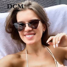 Load image into Gallery viewer, DCM Metal Triangle Sunglasses Women Brand Designer Retro Ocean Lens Ladies Sun Glasses UV400 Gafas De Sol Mujer