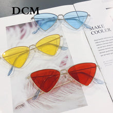 Load image into Gallery viewer, DCM Metal Triangle Sunglasses Women Brand Designer Retro Ocean Lens Ladies Sun Glasses UV400 Gafas De Sol Mujer