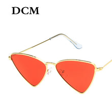 Load image into Gallery viewer, DCM Metal Triangle Sunglasses Women Brand Designer Retro Ocean Lens Ladies Sun Glasses UV400 Gafas De Sol Mujer