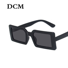 Carica l&#39;immagine nel visualizzatore di Gallery, Trendy Rectangle Sunglasses Women Green Fluorescent Street Shot Eyewear Black Thick Frame Fashion Female Cool Sun Glasses