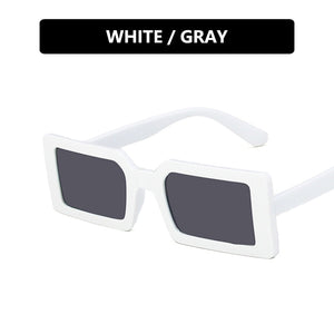 Trendy Rectangle Sunglasses Women Green Fluorescent Street Shot Eyewear Black Thick Frame Fashion Female Cool Sun Glasses
