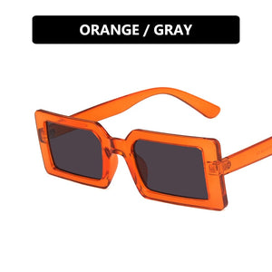 Trendy Rectangle Sunglasses Women Green Fluorescent Street Shot Eyewear Black Thick Frame Fashion Female Cool Sun Glasses