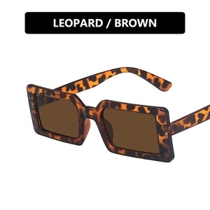 Trendy Rectangle Sunglasses Women Green Fluorescent Street Shot Eyewear Black Thick Frame Fashion Female Cool Sun Glasses