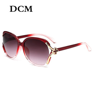 DCM Vintage Sunglasses Women Brand Designer Oval Big Frame Sun Glasses Lunette De Soleil UV400