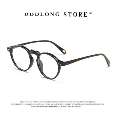 DDDLONG Round Anti Blue Light Glasses Prescription Eyeglasses Frame For Men Women Optical Eyewear D36