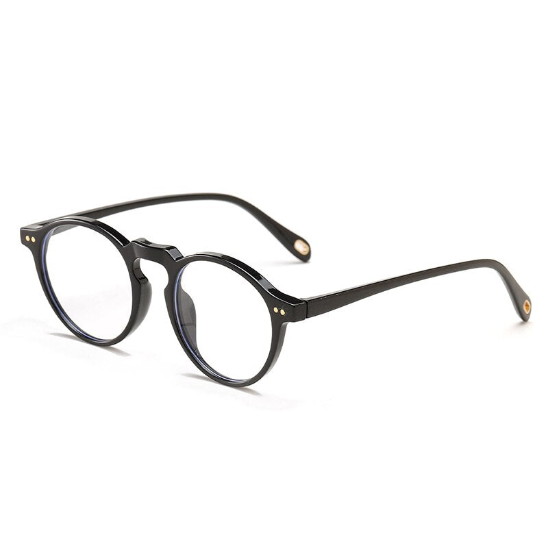 DDDLONG Round Anti Blue Light Glasses Prescription Eyeglasses Frame For Men Women Optical Eyewear D36