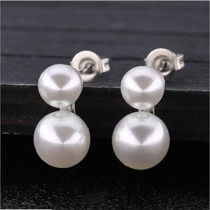 DE45 Titanium With Pearls Earrings For Girls Women 316l Stainless Steel Earring IP Plating No Fade Allergy Free