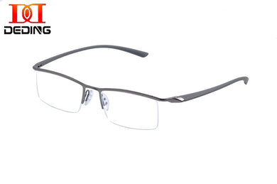 DEDING Super Slim temple eyeglasse Mens half-rim Eye glasses Metal Optical Frame For Myopia lens Mens Prescription Frame DD1459