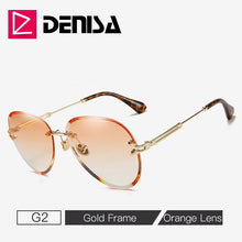 Carica l'immagine nel visualizzatore di Gallery, Moda blu occhiali da sole senza montatura donne 2022 UV400 lusso aviazione signore occhiali da sole occhiali tonalità zonnebril dames