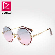 Load image into Gallery viewer, DENISA Vintage Round Sunglasses Women Men 2023 Rimless Glasses Retro Pink Sun Glasses Women UV400 zonnebril dames G18604