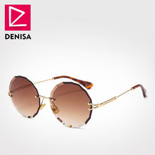 Load image into Gallery viewer, DENISA Vintage Round Sunglasses Women Men 2023 Rimless Glasses Retro Pink Sun Glasses Women UV400 zonnebril dames G18604