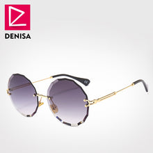 Load image into Gallery viewer, DENISA Vintage Round Sunglasses Women Men 2023 Rimless Glasses Retro Pink Sun Glasses Women UV400 zonnebril dames G18604