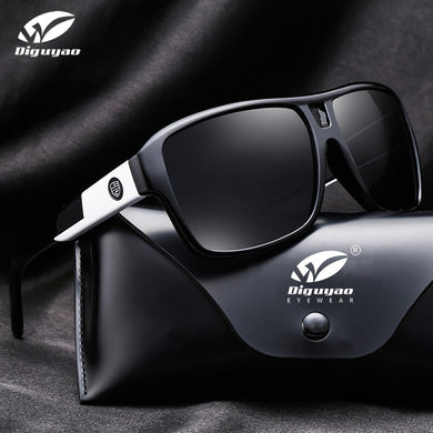 DIGUYAO Brand TR90 Men Sunglasses Polarized Rectangle Male Glasses Driving Sun Glasses Travel Fishing For Men Zonnebril With Box