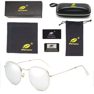 DIGUYAO Hexagon retro Reflective polarized Sunglasses Men Sun glasses Stainless Steel Women Shades lunette de soleil homme