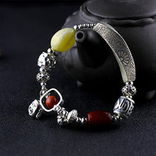 Carica l'immagine nel visualizzatore di Gallery, DIY Big Natural Amber Beads 925 Sterling Silver Bracelet Fine Foot Buddhism Lotus Carving Plant Hollow Flower Luxury Gem Jewelry