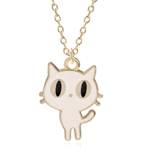 DIY Cartoon Enamel Dragon Bird Fox Rabbit Pendant Chinchilla Cat Necklace For Women Kawaii Animal Family Choker Jewelry Collares