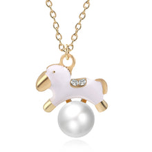 Load image into Gallery viewer, DIY Cartoon Enamel Dragon Bird Fox Rabbit Pendant Chinchilla Cat Necklace For Women Kawaii Animal Family Choker Jewelry Collares